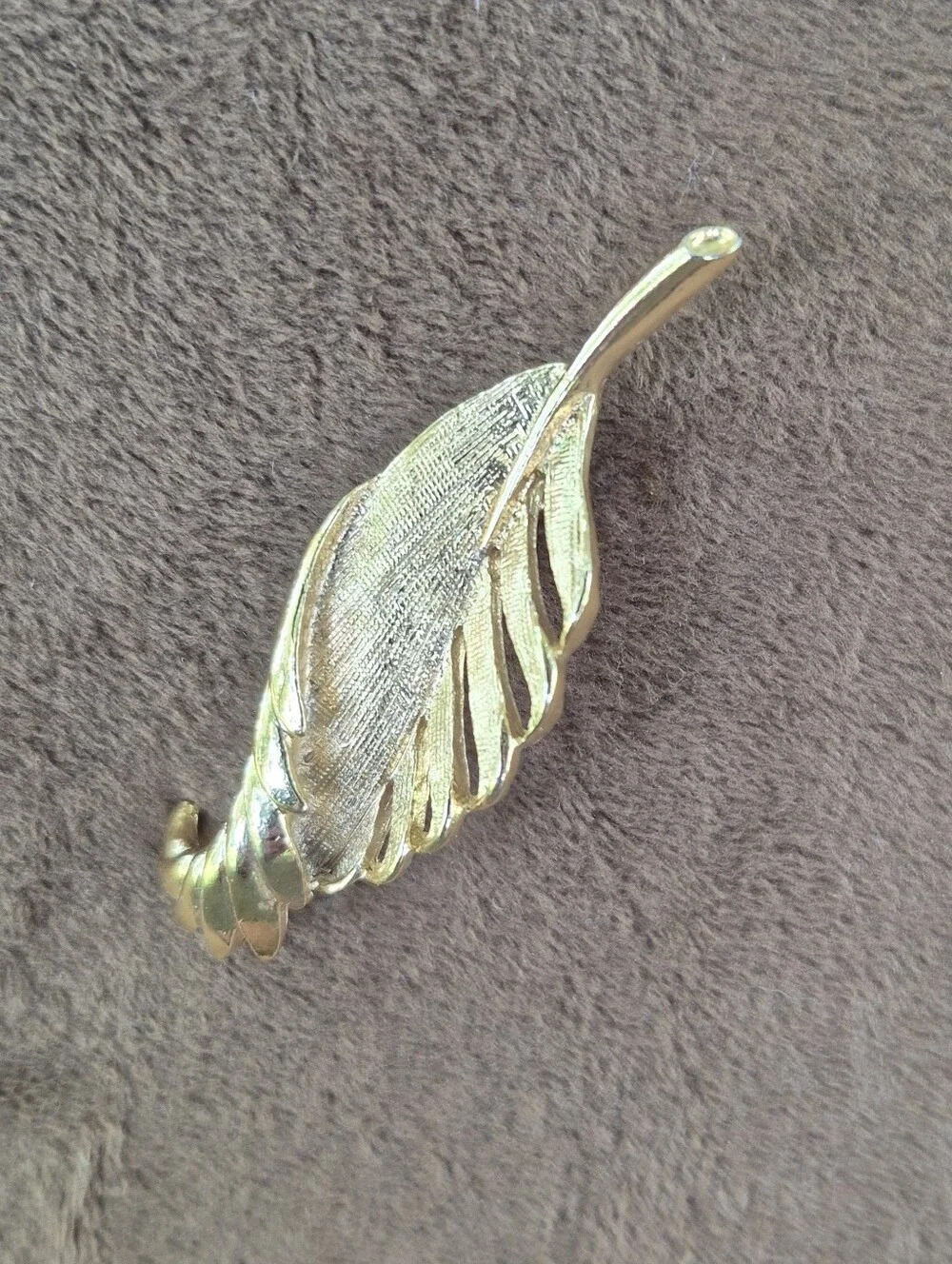 Gold Feather Brooch Pin for Women